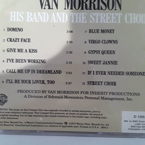 VAN MORRISON - HIS BAND & THE STREET CHOIR - 1970 ALBUM ON CD 12 SONGS - Picture 3 of 3